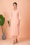 PEACH EMBROIDERED KURTA WITH MATCHING  PANTS AND DUPATTA (SR-07A)