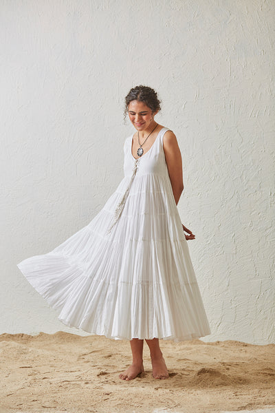 WHITE COTTON DRESS (BFW-05A)