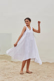 WHITE COTTON LONG DRESS (BFW-12A)