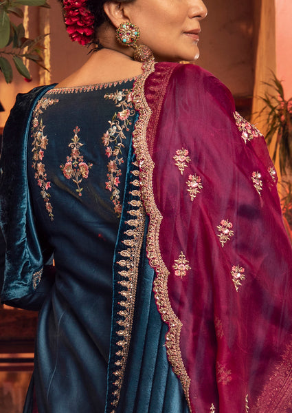 Stuti-S blue silk chanderi embroidered kurta set ( MK-09 )