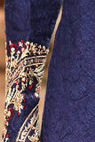 Dark Blue Embroidered Drape Asymmetrical Kurta Set (JPM-15)