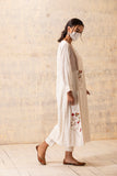 IVORY FLORAL ABSTRACT FACE EMBROIDERED TUNIC (F-03)