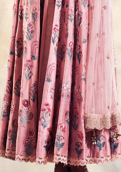 Old Rose Embroidered Angrakha Style Kurta Set (KK-26A)