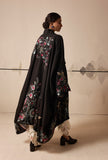 Ivory ﬂoral printed handkerchief dress and Overcoat Set (E-21/TL-92)