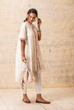 IVORY HANDLOOM COTTON GIRAFFE EMBROIDERED TUNIC (F-01)