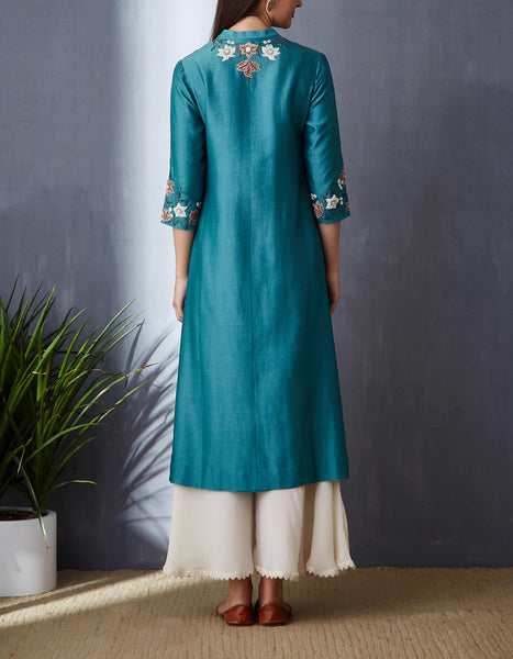 Stunning Light Teal A-Line Tunic Set ( BGH-03A )