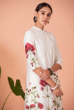 IVORY PRINTED KURTA (HB-25A)