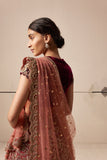 Old rose and ruby embroidered lehenga set (E-28/TL-123)