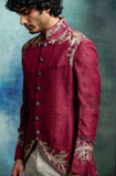 Ruby Silk Dupion Embroidered Jacket (JPM-06)