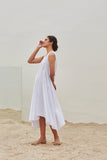 WHITE COTTON LONG DRESS (BFW-12A)