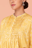 YELLOW PRINTED KAFTAN WITH YELLOW SLIP ( HB-04)