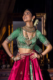 Atisha-W ruby silk mashru embroidered lehenga set ( FB-01 )