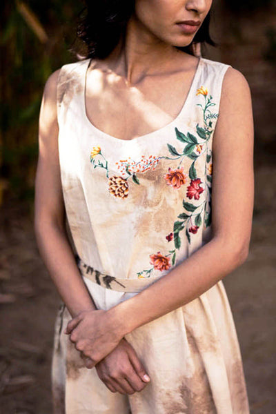 Classic organic dyed cotton sleeveless shift dress ( NT-07 )