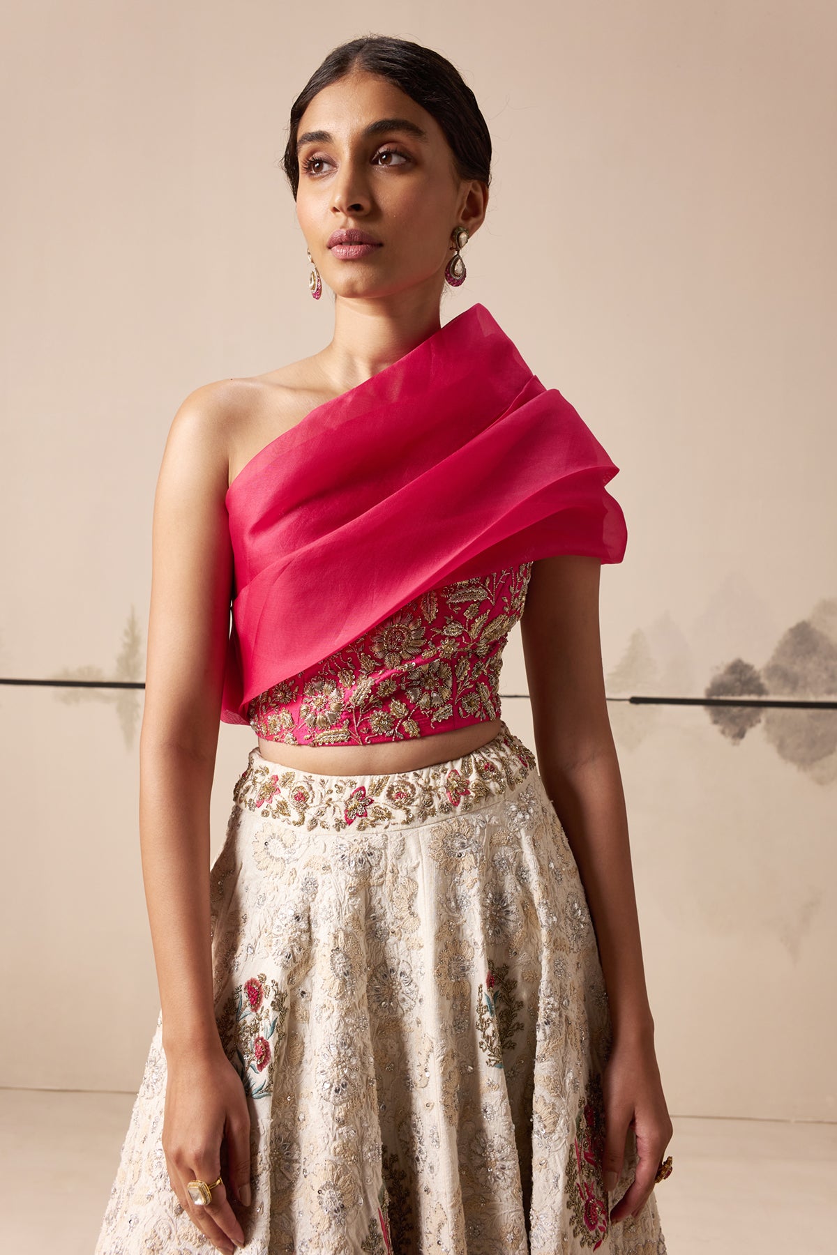 Beautiful Lehenga with western blouse. | Blouse design models, Blouse  designs, Indian outfits