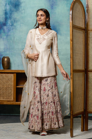 MARBLE EMBROIDERED KURTA SET (3 PCS)