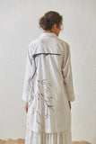 PRINTED WHITE COTTON SHIRT DRESS (BFW-05)