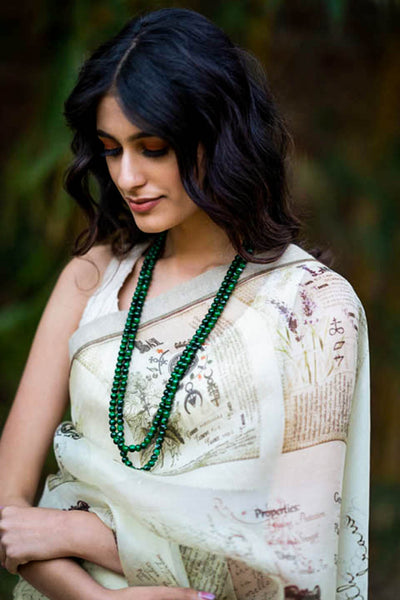 Vintage organza printed saree set ( NT-14 )