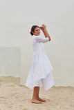 WHITE COTTON LONG DRESS (BFW-12A)