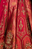 Yasvika-W red silk dupion and banarasi brocade embroidered lehenga set ( FB-02 )