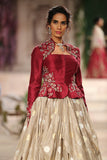 Embroidered Jacket And Embellished Drape Skirt JP-42