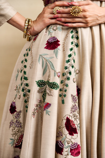 LIGHT GREY ANARKALI SET ( SK-39A)