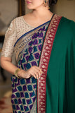Emerald woollen Pashmina embroidered dushala ( DUS-74 )