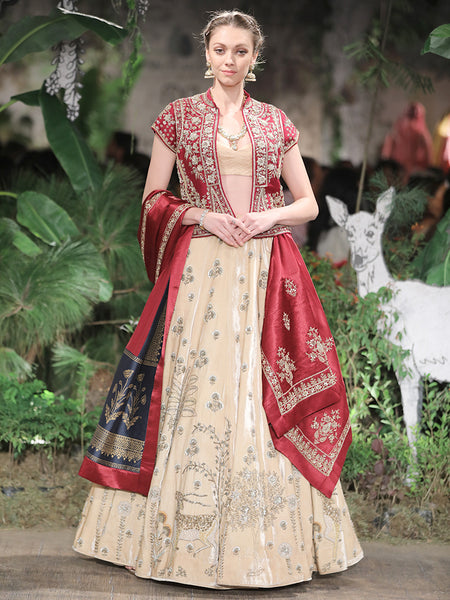 MARBLE VELVET EMBROIDERED LEHENGA SET (SK-33)