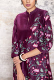 Wine lotus jaal printed straight kurta ( MK-03B )