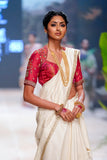 Ivory woven saree set (DMT-18) ( FB-02, KAUSH-01/SRE & SAM/DMT-18/PTCT)