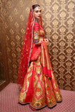 Quintessential Sindoori Red & Gold Lehanga Set ( BK-06 )