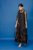 Digital Print Ankle Length Dress - Black