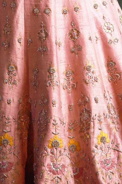 Rich & Attractive Old Rose Embroidered Lehanga Set (KZ-04)