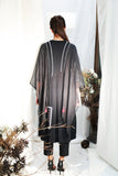 BLACK EMBROIDERED STRAIGHT KURTA WITH SIDE SLITS & WINGED SLEEVES  ( ALFZ- 04 )