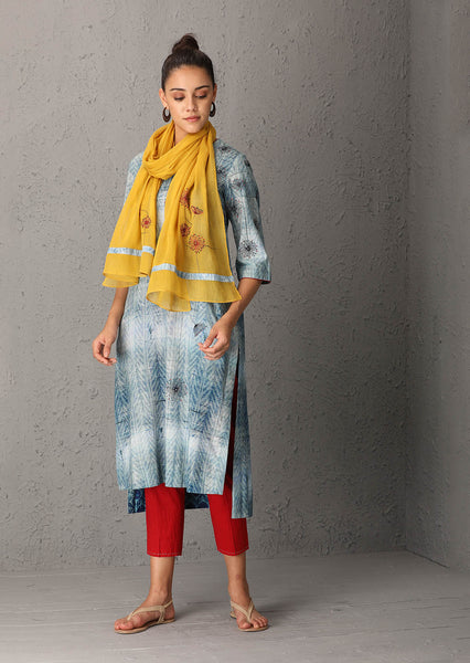 Blue and mustard tunic set (IDR-10) JUST ADDED