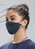 Navy Blue Mask with checks (M-15)