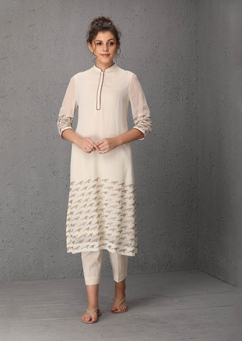 Ivory georgette tunic (PW-54A)  JUST ADDED