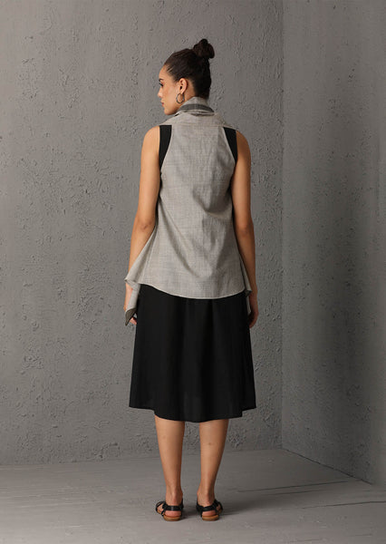 Grey cape with inner and palazzo (SW-36B)
